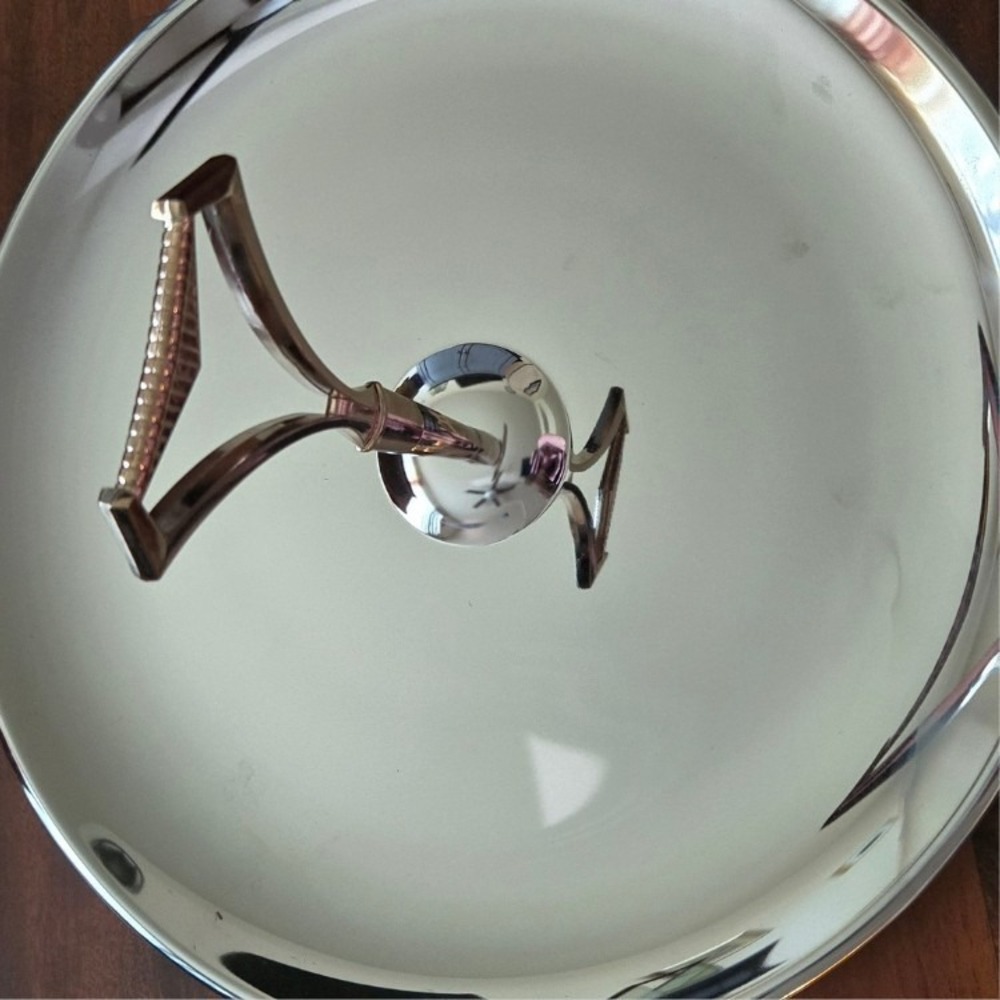 Vintage Kromex Holiday Tidbit Tutier Tray Chrome Giftware 561 in Box Paperwork - Picture 3 of 6